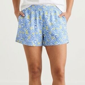 Hiho 100% Linen Blue Pull On High Rise Shorts XL